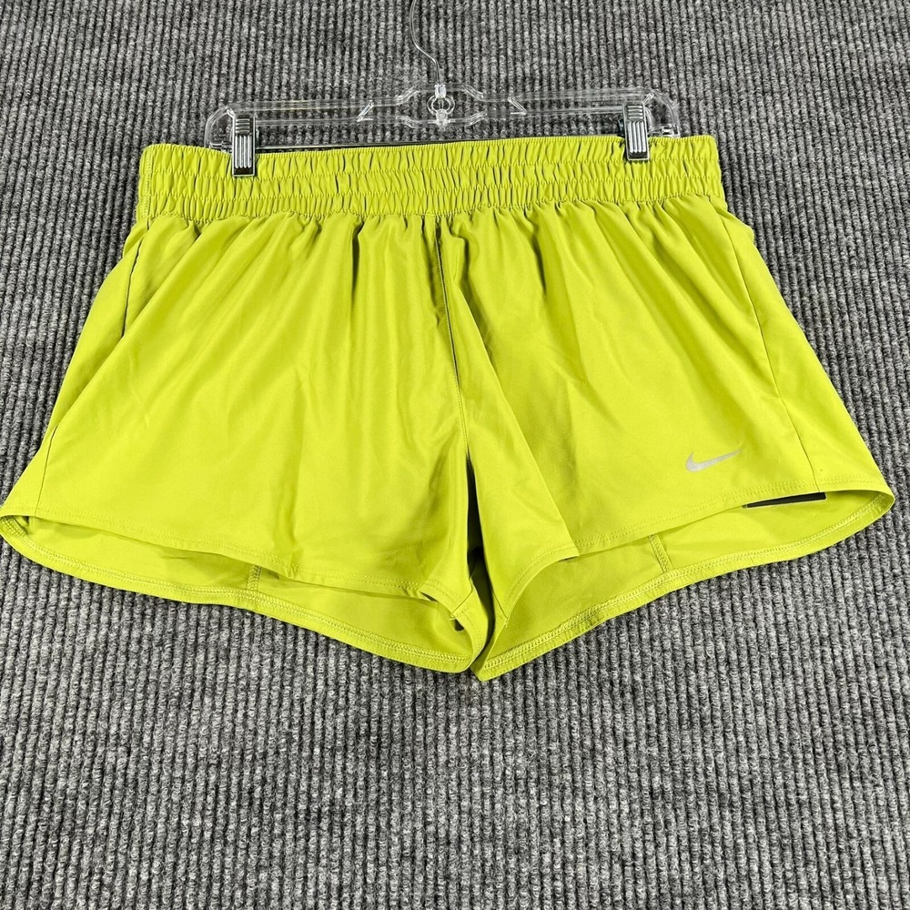 Nike One Shorts Womens Large Green Dri Fit Training Lined Active Run Gym New